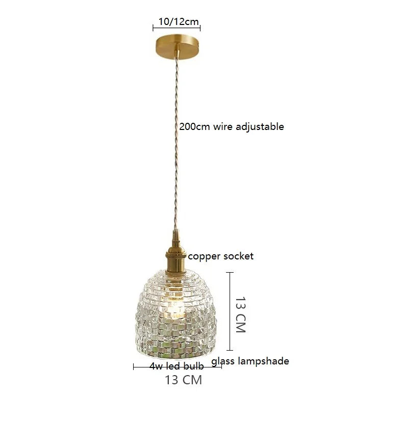 Axyaa Clear Glass LED Pendant Lights - Nordic Modern Hanging Lamp