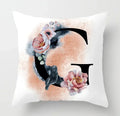 Axyaa Flower Cat Alphabet Pillowcase 45x45cm Cushion Cover, Modern Home Decor