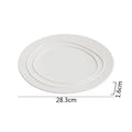 Axyaa Wood Grain Ceramic Steak Pasta Dessert Circular Plate Set