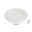 Axyaa Wood Grain Ceramic Steak Pasta Dessert Circular Plate Set