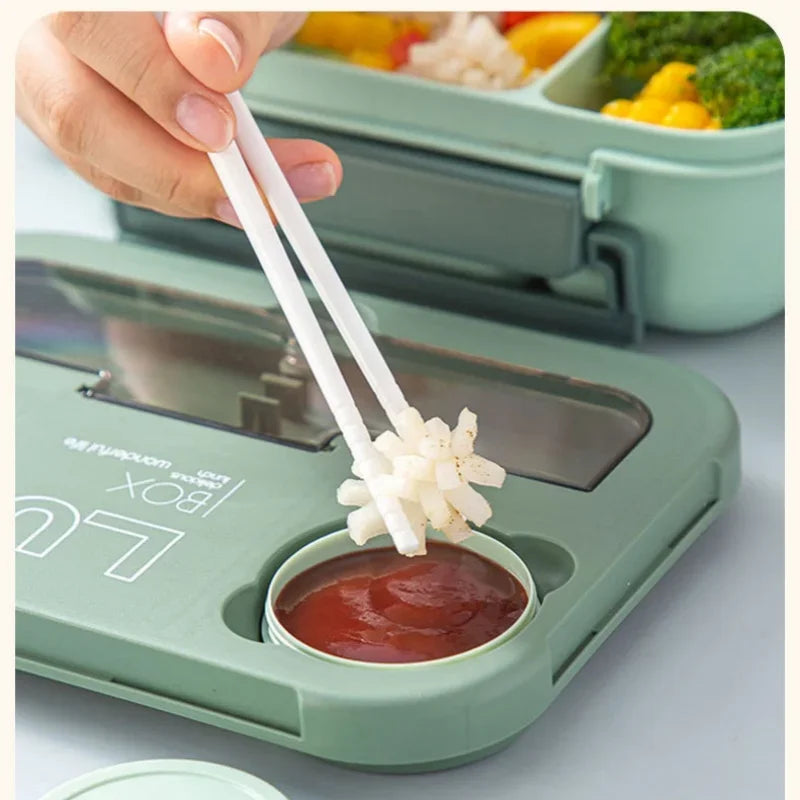 Axyaa 1300ML 4Grids Lunch Box: Tabieware, Microwavabie, Dishwasher Safe Bento Box