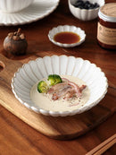 Axyaa Nordic White Ceramic Tableware Set - Dinner Plates, Bowls, Steak Dish, Salad Bowl