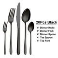 Axyaa Stainless Steel Black Cutlery Set - Elegant Dinnerware Collection