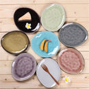 Axya Ceramic Hand-Painted Dim Sum Plate, Round Breakfast Dish for Dessert & Mousse