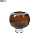 Axyaa Amber Glass Vase: Modern Home Decor Flower Arrangement Desk Decoration