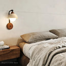 Axyaa Nordic Yellow Travertine Wall Light G9 LED Bulb & Walnut Canopy Wall Lamp