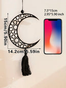 Wooden Ramadan Ornaments with Tassels - Axyaa Eid Mubarak Decor