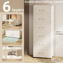 Axyaa Multi-Tier Storage Cabinet, Heavy-Duty Organizer with Rollers, Single/Double Door Design