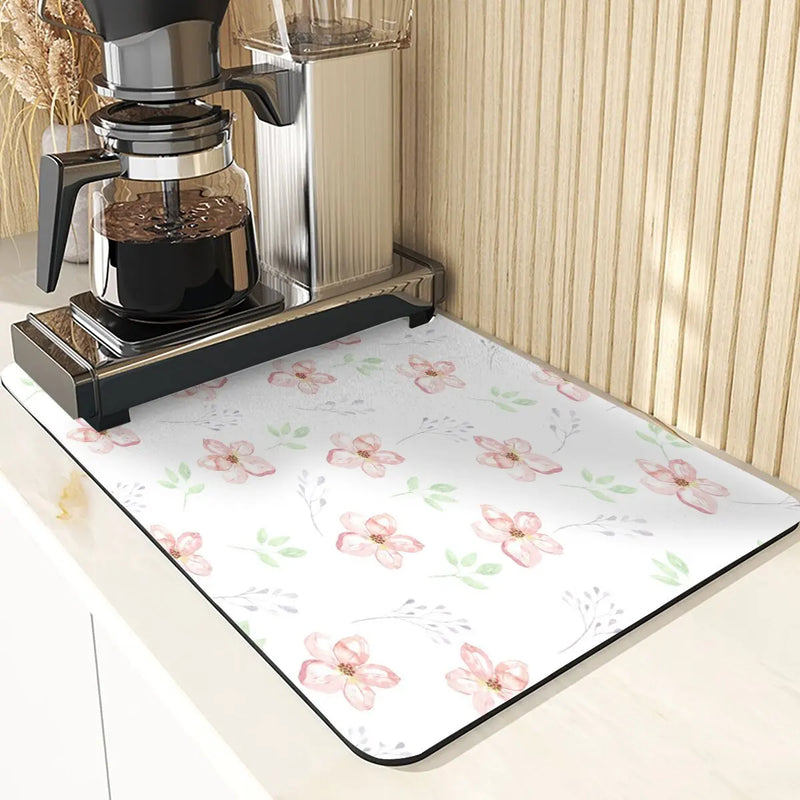 Axyaa Flowers Silicone Drying Mat: Non-Slip Kitchen Table Decor & Protection
