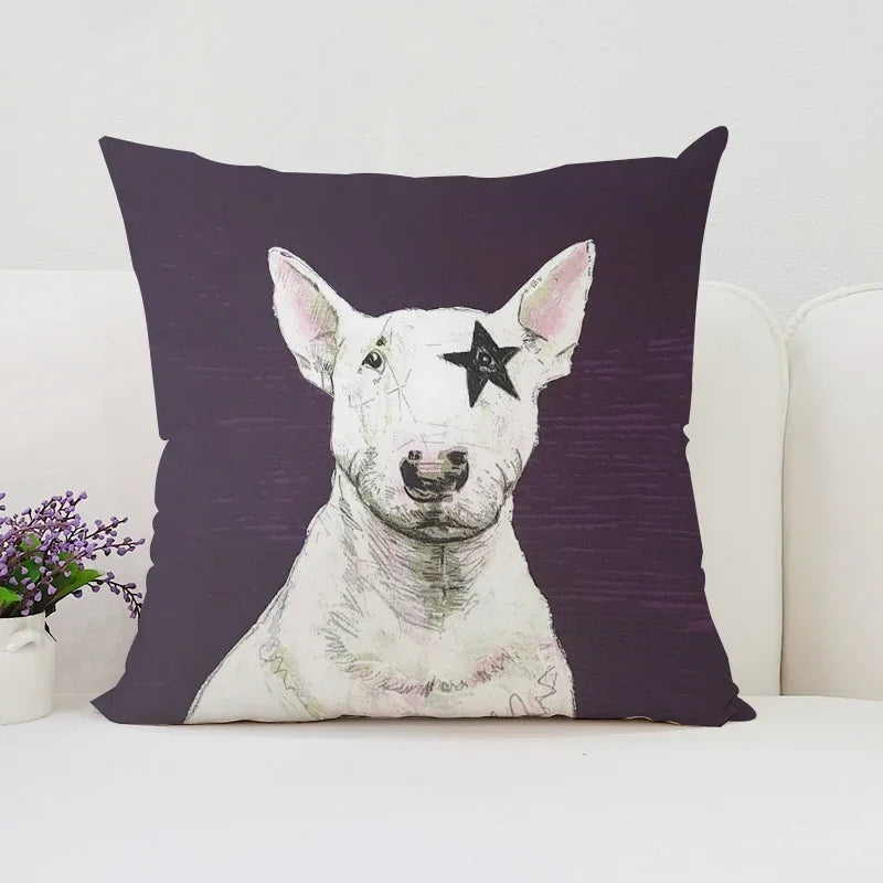 Bull Terrier Art Anime Pillow Cover 40x40 Axyaa Home Decor Throw Pillow