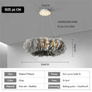Axyaa Modern Donut Pendant Light: Stylish White Feather Lamp for Romantic Master Bedrooms