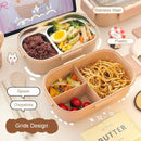 Axyaa Kawaii Stainless Steel Bento Lunch Box for Women Kids School Picnic Bush-Day