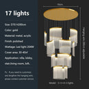 Axyaa Gold Acrylic LED Pendant Chandelier for Modern Luxury Living Room Lighting