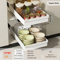 Axyaa Cabinet Organizer Rack: Seasoning Bowls Storage Basket for Kitchen Dishes.