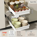 Axyaa Cabinet Organizer Rack: Seasoning Bowls Storage Basket for Kitchen Dishes.