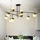Axyaa Glass Ball Linear Chandelier: Postmodern Style Lighting for Hotel Hall & Kitchen Decor