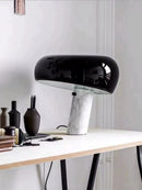 Axyaa Marble Mushroom Table Lamps Orange Black for Bedside Living Room