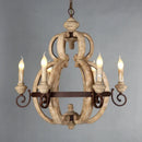 Axyaa Nordic Wood Retro Pendant Lamp Kitchen Chandelier, Rural Style House Decor Lighting