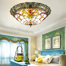 Axyaa Round Glass LED Ceiling Light - European Retro Style for Home Lighting