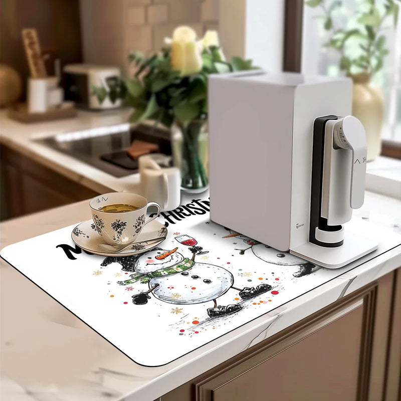 Axyaa Coffee Mat: Fast Drying Dish Draining Mat for Kitchen and Bathroom