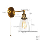 Axyaa Single Arm LED Wall Lamp Glass Iron Vintage Retro Stair Light Fixture