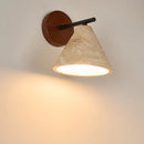 Axyaa Nordic LED Wall Sconce Wood Travertine Light Fixture