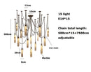 Axyaa Industrial Marble Iron Chain LED Chandelier for Home Décor