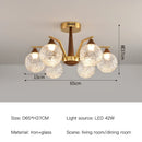 Axyaa Vintage Glass Chandelier: Retro Luxury Pendant Lighting for Living Dining Room