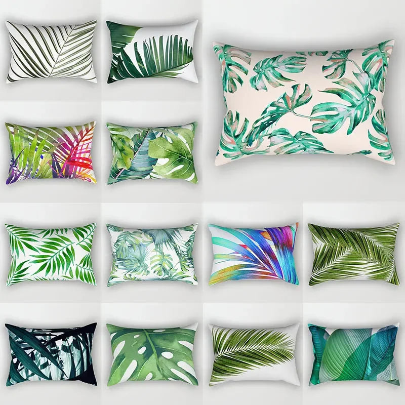 Axyaa Bohemian Plant Leaf Pillowcase for Home Decor 30*50
