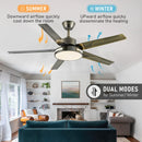 Axyaa Modern Ceiling Chandelier Fan Light 6-Speed Reversible Quiet DC Motor - Bedroom Balcony Restaurant