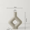 Axyaa Geometric Ceramic Vase - Hollowed Letters Flower Arrangement Home Decor