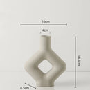 Axyaa Geometric Ceramic Vase - Hollowed Letters Flower Arrangement Home Decor