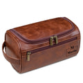 Axyaa Men's PU Leather Toiletry Bag: Personalized Travel Organizer for Groomsmen, Birthday, Bachelor Gift