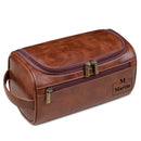 Axyaa Men's PU Leather Toiletry Bag: Personalized Travel Organizer for Groomsmen, Birthday, Bachelor Gift