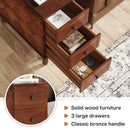 Axyaa Wood End Table with Drawers: Fully Assembled Nightstand & Slim Bedside Table
