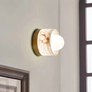 Axyaa Brass Marble Wall Lamp LED Luxury Home Decor Bedroom Wall Hanging