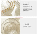 Axyaa Gold Rim Glass Fruit Plates & Bowls Set - Tableware & Dessert Salad Bowls