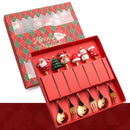 Axyaa Christmas Cutlery Set with Festive Decor Spoons & Forks