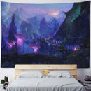 Axyaa Fairy Tale Fantasy Mushroom Tapestry - Boho Kids Room Art Decor