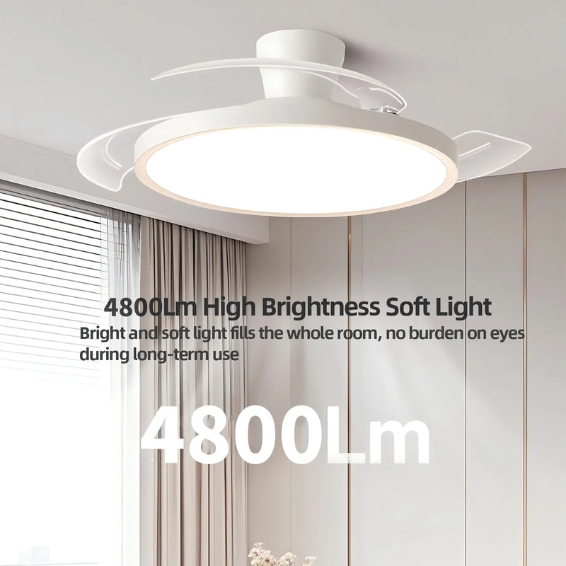 Axyaa Smart Ceiling Fan with Light Remote Control - 42/48 Inch, Retractable Blades