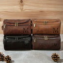 Axyaa Men's PU Leather Toiletry Bag: Personalized Travel Organizer for Groomsmen, Birthday, Bachelor Gift
