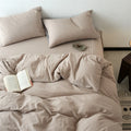 Axyaa Washed Cotton Duvet Cover Set - Blue, Soft, Breathable, Four Season Bed Linens