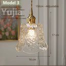 Axyaa Vintage Clear Glass Brass Pendant Light for Kitchen Dining Bedroom