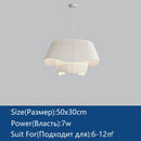 Axyaa Cream Fabric Chandelier LED Ceiling Lamp