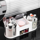 Axyaa Double-Layer Makeup Organizer: Brush Tube Compartment Drawer for Dressing Table