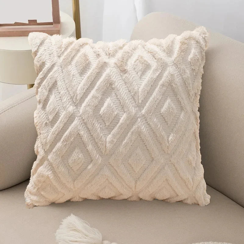 Axyaa Soft Faux Fur Velvet 18x18 Decorative Throw Pillow Covers