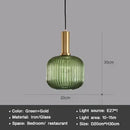 Axyaa Vintage Lantern Chandelier Striped Glass Pendant Lamp for Dining Room