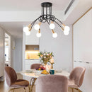 Axyaa Vintage Industrial Chandelier Semi Flush Mount Ceiling Lamp
