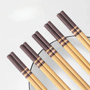 Axyaa Striped High-Grade Nanzhu Chopsticks Set - 10 Pairs, Paintless & Waxless