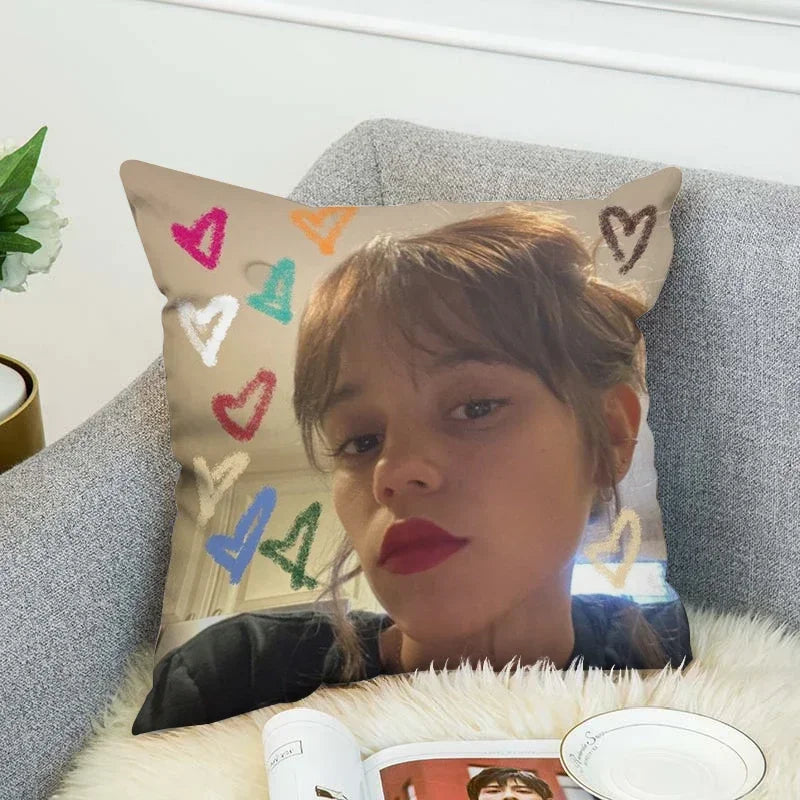 Jenna Ortega Body Pillow Cover 40x40 - Axyaa Decorative Cushion Case